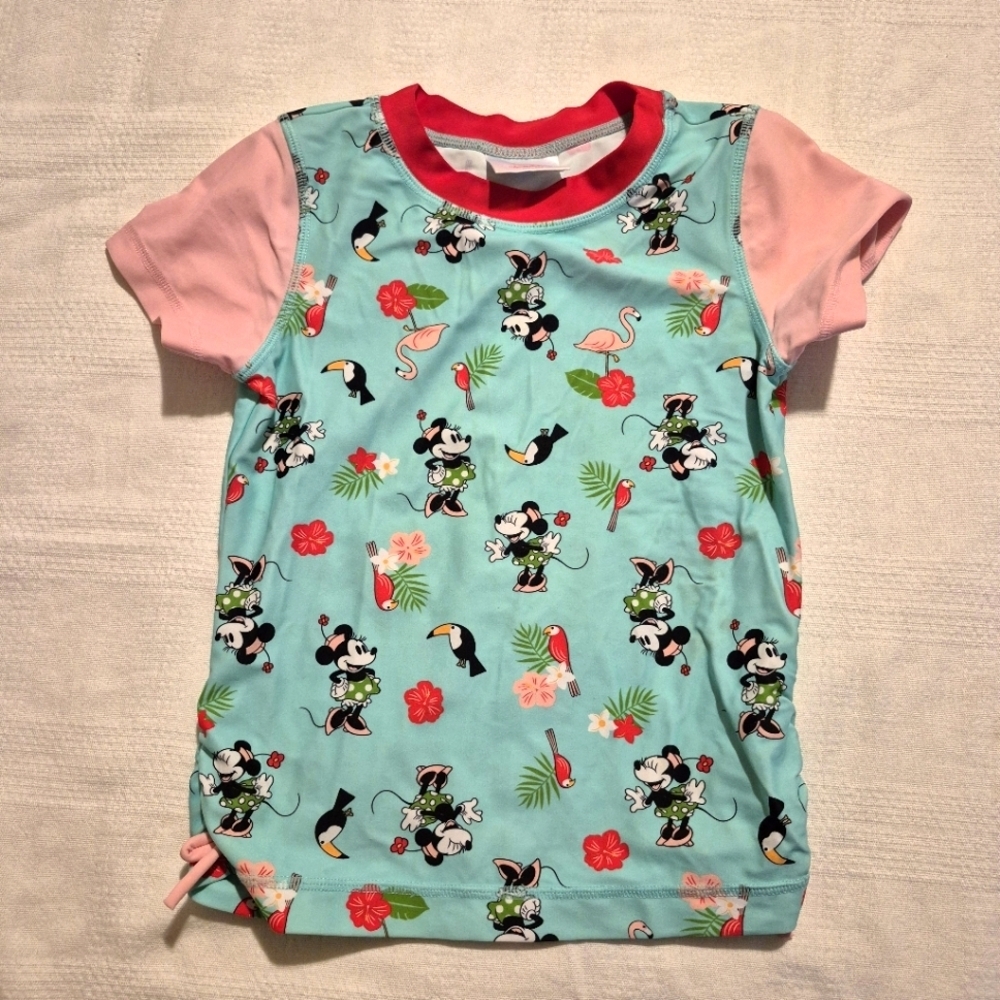 Hanna Andersson girls size 130 or 8 Minnie Mouse swim rashguard GUC